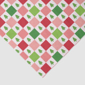Checkers kerstboom patroon - rood, roze, groen tissuepapier (Detail)