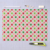 Checkers kerstboom patroon - rood, roze, groen tissuepapier (Craft)