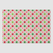 Checkers kerstboom patroon - rood, roze, groen