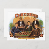Checkers Mild & Mellow Cigars  Label Art Briefkaart (Voorkant / Achterkant)