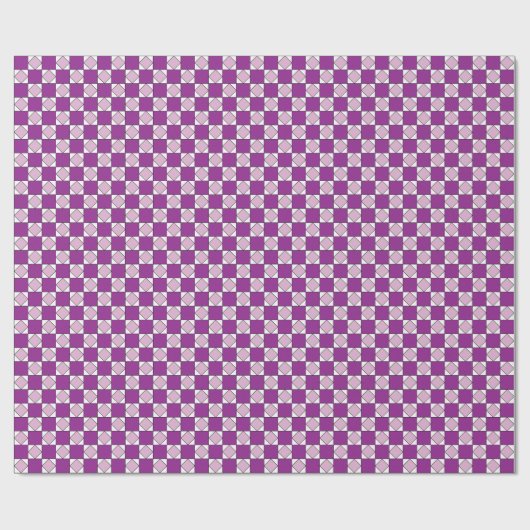 Checkers Paarse vierkante diamantcheckers Cadeaupapier (Vlak)