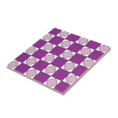Checkers Paarse Vierkante Ruit Checkers Tegeltje (Zijkant)