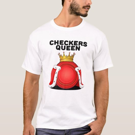 Checkers Queen Boardgames Board T-shirt (Voorkant)