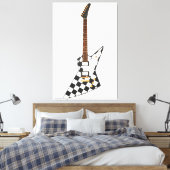 CHECKERS ROCK GITAAR 40x60 Canvas Afdruk (Insitu (Slaapkamer))