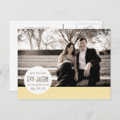 Checkers + Stippen- Aangepaste Save the Date - Can Aankondigingskaart (Voorkant / Achterkant)