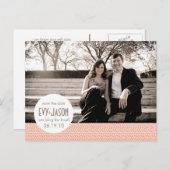 Checkers + Stippen- Aangepaste Save the Date - Kor Aankondigingskaart (Voorkant / Achterkant)