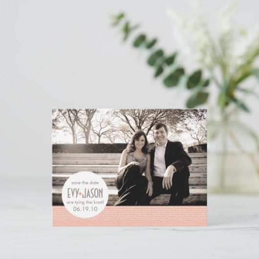 Checkers + Stippen- Aangepaste Save the Date - Kor Aankondigingskaart (Staand voorkant)