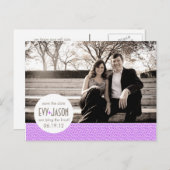 Checkers + Stippen- Aangepaste Save the Date - Lav Aankondigingskaart (Voorkant / Achterkant)