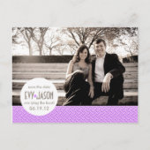 Checkers + Stippen- Aangepaste Save the Date - Lav Aankondigingskaart (Voorkant)