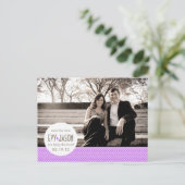 Checkers + Stippen- Aangepaste Save the Date - Lav Aankondigingskaart (Staand voorkant)