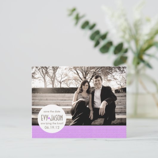 Checkers + Stippen- Aangepaste Save the Date - Lav Aankondigingskaart (Staand voorkant)