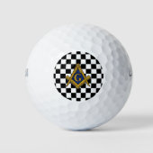 Checkers vrijmetselaars plein en kompas golfballen (Voorkant)
