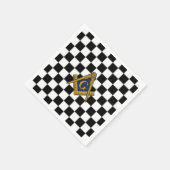 Checkers vrijmetselaars plein en kompas servet (Hoek)