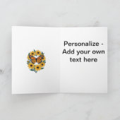 Checkerspot Butterfly en zwartogige Daisy Flowers Feestdagen Kaart (Binnen)