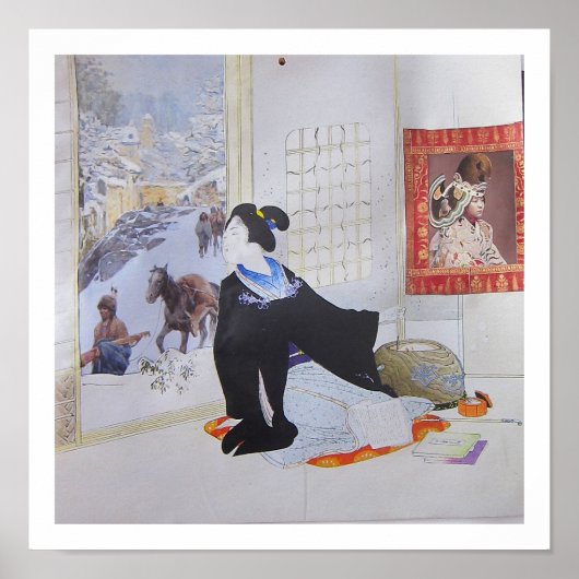 Checking on the Neighbors - collage art Poster (Voorkant)