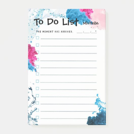 Checklist Azure en Pink Smoke To Do List Post-it® Notes (Voorkant)