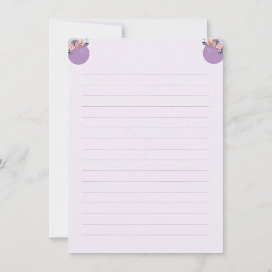 Checklist Baby shower Paarse-meisjesventilator Kaart (Achterkant)