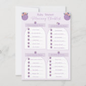 Checklist Baby shower Paarse-meisjesventilator Kaart (Voorkant)