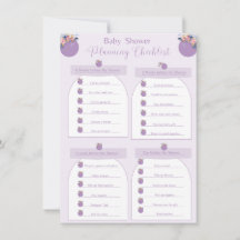 Checklist Baby shower Paarse-meisjesventilator