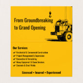 Checklist bouwbedrijf gevouwen visitekaartje (Binnenkant ongevouwen)