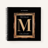 Checklist Chic Black & Gold Monogram Notitieboek (Voorkant)
