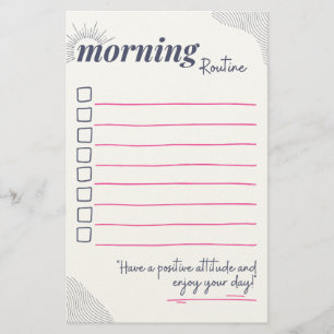 Checklist Kunst voor een Vredige Ochtendroutine Briefpapier
