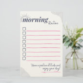 Checklist Kunst voor een Vredige Ochtendroutine Briefpapier (Staand voorkant)