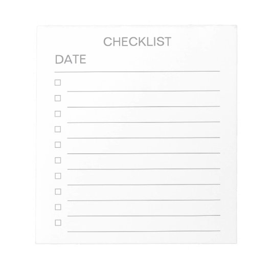Checklist met datum - 40 pagina Notitieblok (Voorkant)