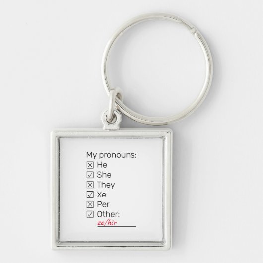 Checklist neopronomen sleutelhanger (Voorkant)