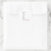 Checklist neopronouns lang ronde sticker (Tas)