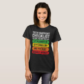 Checklist Programmer van Sysadmin Tech Support T-shirt (Voorkant volledig)