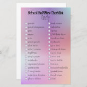 checklist schoolbenodigdheden (Voorkant / Achterkant)