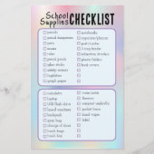 checklist schoolbenodigdheden (Voorkant)