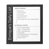 Checklist Simple Morning Eving toDo Personalized Notitieblok (Voorkant)