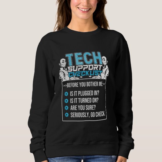 Checklist technische ondersteuning Grappig voor te Trui (Voorkant)