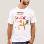 Checklist van de winnaar t-shirt (Voorkant)