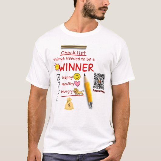 Checklist van de winnaar t-shirt (Voorkant)