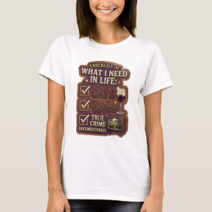 CHECKLIST VAN WAT IK NODIG HEB IN HET LEVEN KATTEN T-SHIRT