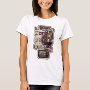 CHECKLIST VAN WAT IK NODIG HEB IN HET LEVEN KATTEN T-SHIRT