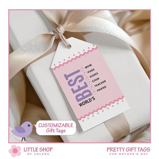 Checklist voor de beste moeder ter wereld Moederda Cadeaulabel