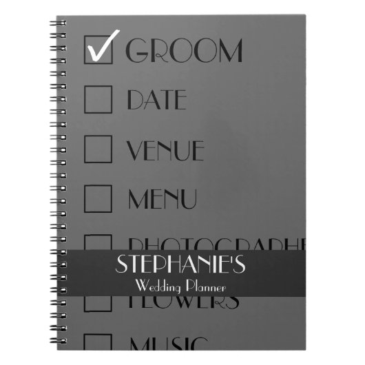 Checklist voor de Gepersonaliseerd trouwplanner Notitieboek (Voorkant)