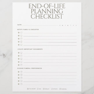 Checklist voor levenseindeplanning briefhoofd