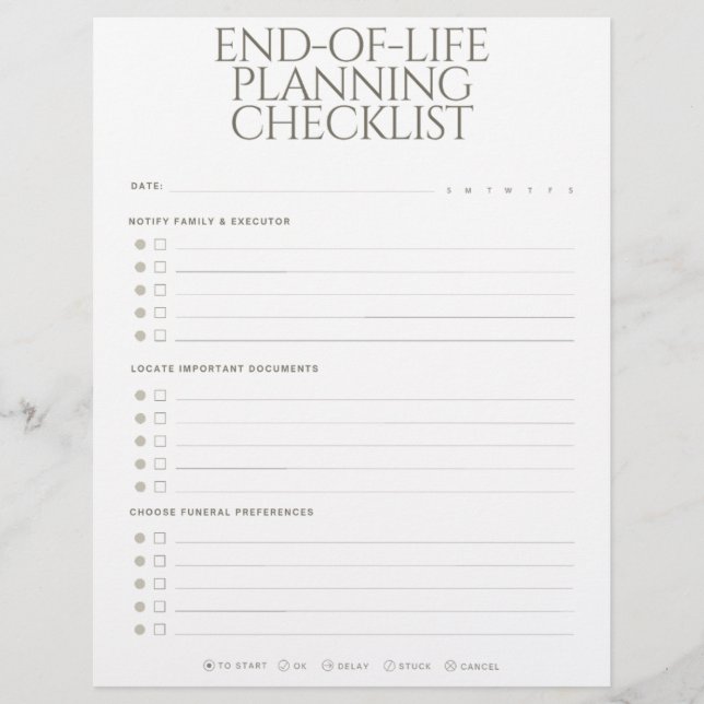 Checklist voor levenseindeplanning briefhoofd (Voorkant)