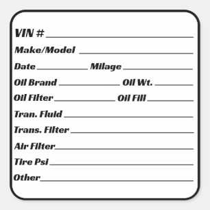 Checklist voor motoronderhoud bij autonderhoudsser vierkante sticker