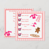 Checklist voor pyjama's met sluippers kaart (Voorkant / Achterkant)