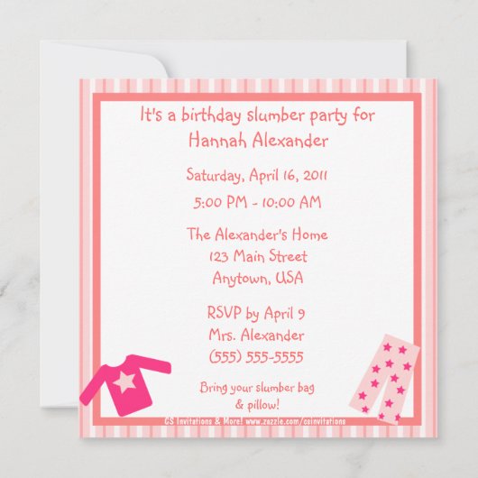 Checklist voor pyjama's met sluippers kaart (Achterkant)