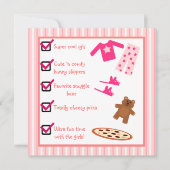 Checklist voor pyjama's met sluippers kaart (Voorkant)