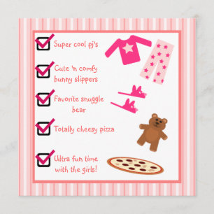 Checklist voor pyjama's met sluippers kaart