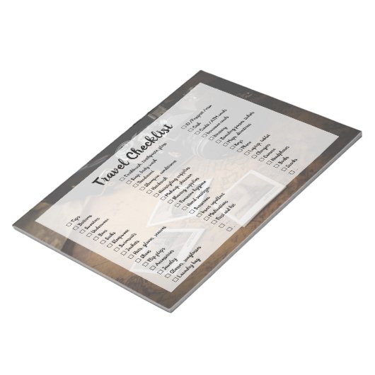 checklist voor reispakketten notitieblok (Schuin)