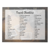 checklist voor reispakketten notitieblok (Voorkant)